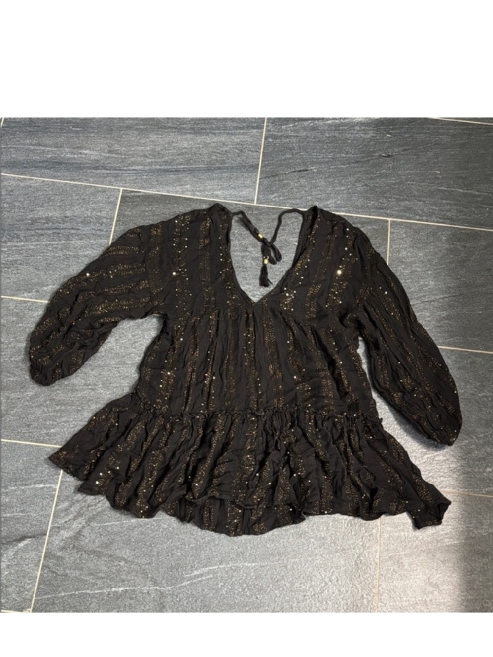 l*space Black and gold mini dress/coverup